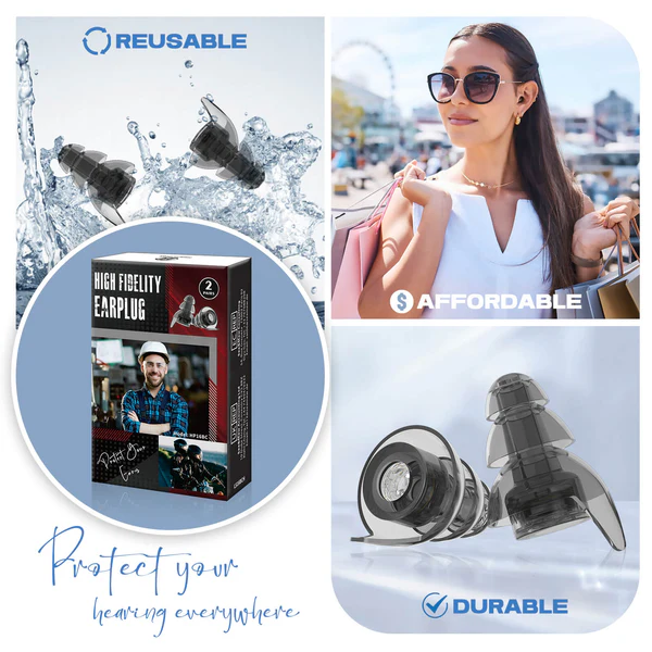 Hearprotek® Ear Plugs for Noise Reduction 26dB ที่อุด ความเที่ยงตรงสูง ใช้ซ้ำได้ สําหรับทุกเพศ