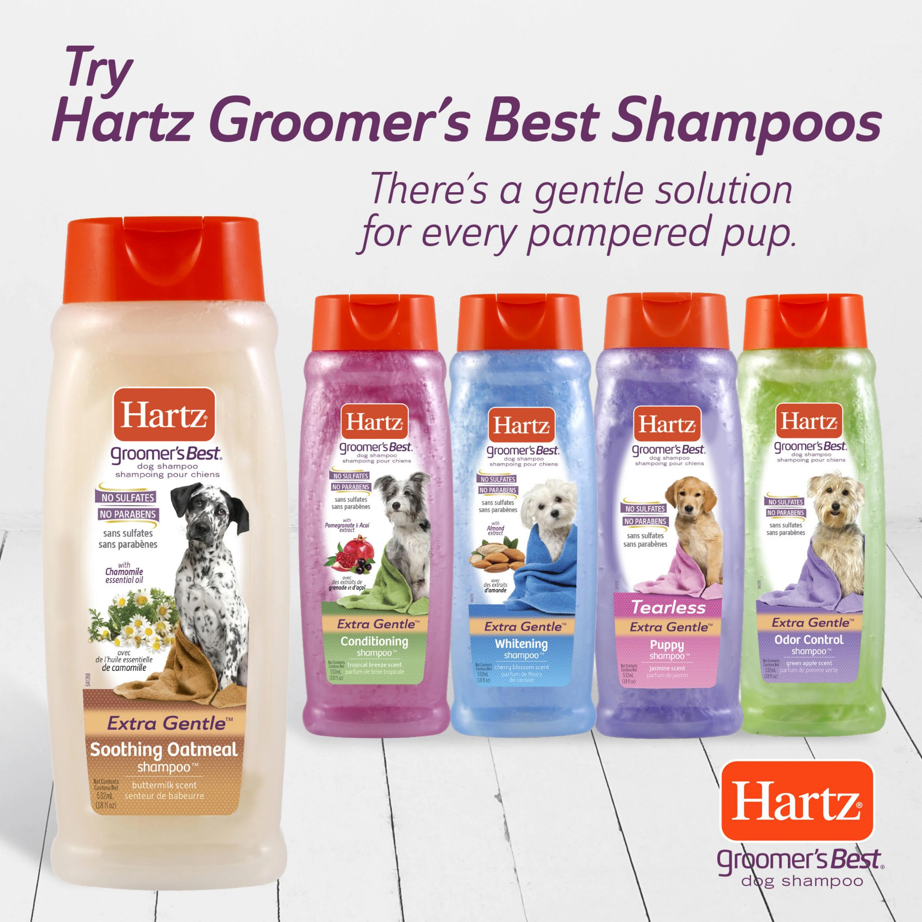 Hartz® Groomers Best Dog Shampoo Extra Gentle Conditioning 532 ml แชมพูสำหรับสุนัข สูตรอ่อนโยนเป็นพิเศษ